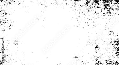Abstract black and white grunge texture overlay with distressed rough surface effect and empty space vector