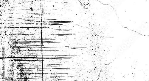 Abstract black and white grunge texture background with distressed horizontal lines and speckles vector