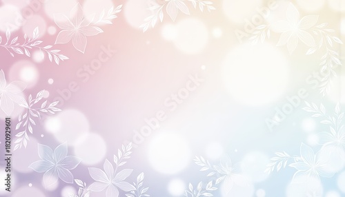 Elegant Floral Background Soft Pastel Colors and Delicate Flowers