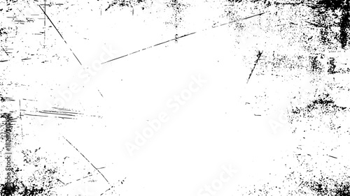 Abstract grunge texture overlay with distressed black and white vintage frame and copy space vector