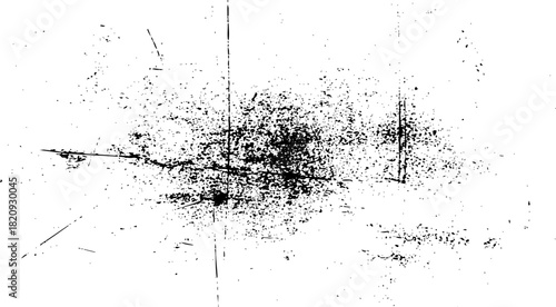 Abstract grunge texture overlay with black distressed splatter and vertical film scratch marks vector