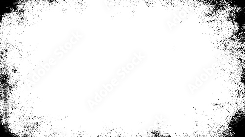 Grunge texture border frame overlay with distressed rough edge effect for vintage design element vector