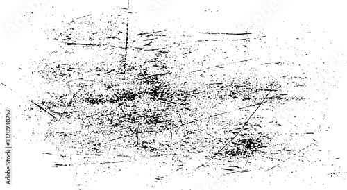 Abstract black and white grunge texture overlay with heavy distressing and scratch marks vector