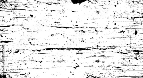 Abstract black and white grunge texture background with distressed horizontal lines and speckles vector