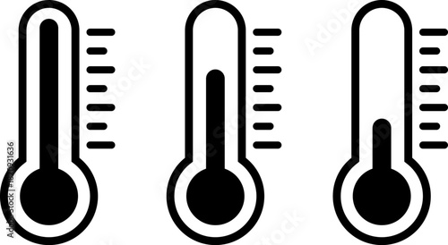 Three thermometers showing different temperature readings