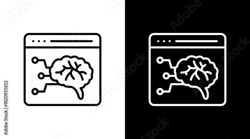 Machine Learning White Icon Set Design