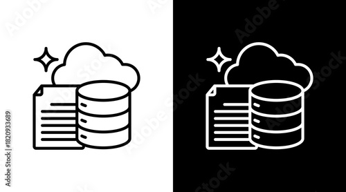 Big Data White Icon Set Design