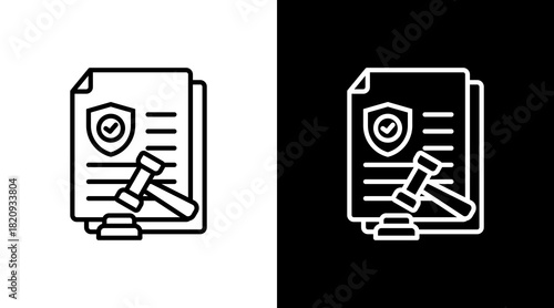 Data Privacy White Icon Set Design