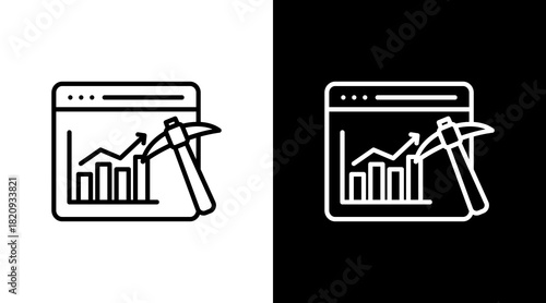 Data Exploration White Icon Set Design