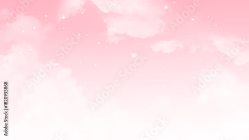 Pink sky white cloud fluffy