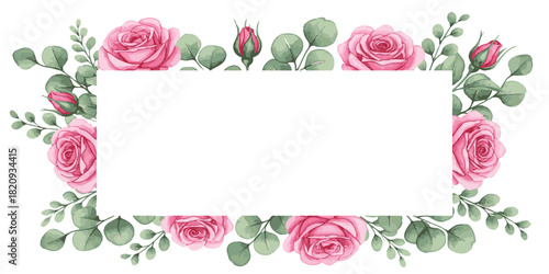 pink roses frame