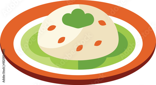 Oriental food dish icon vector graphic illustration on white