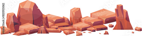 cartoon stones isolated on white