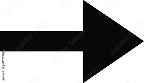 Black right arrow symbol isolated on white background graphic element