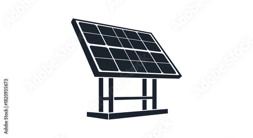 Solar panel energy source clean electricity generation silhouette