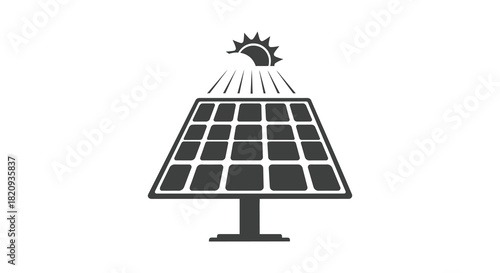 Rooster comb solar panel sustainable energy concept silhouette