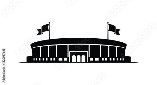 Parliament house of india silhouette in black and white vector