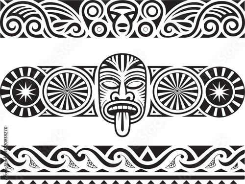 Tribal tattoo designs with bold black ink details