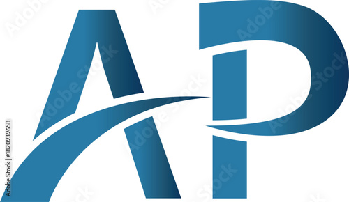 alphabet letter A,P logo design