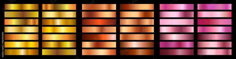 Naklejka premium Shiny metallic gradient texture, gold, bronze, yellow and rose gold steel background