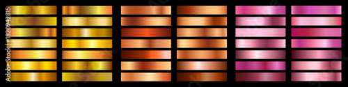Shiny metallic gradient texture, gold, bronze, yellow and rose gold steel background