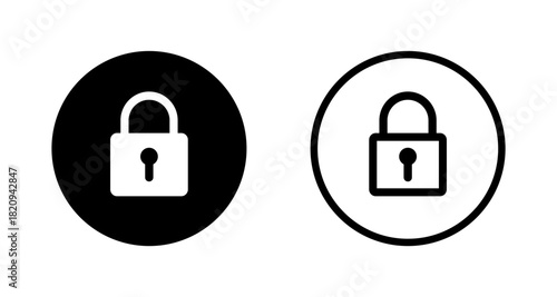 Safety icon, security sign, padlock and privacy icons, password ui ux