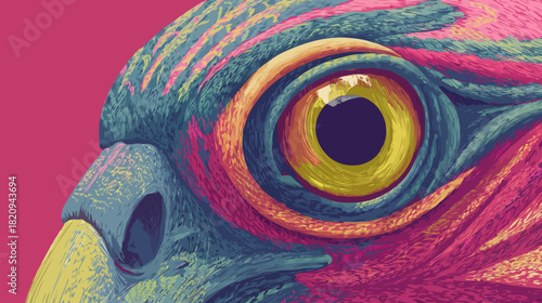 Close-up illustration of a bird eye 