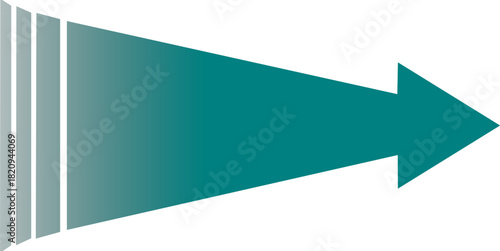 A modern teal arrow graphic with a gradient effect pointing right, isolated on a white background.