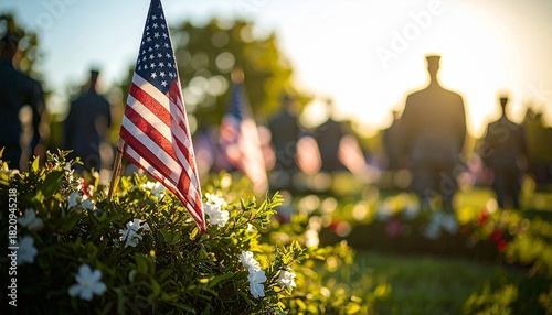 Veterans Day Wreath-Laying Ceremony,A solemn ceremony where veterans honor fallen soldiers by laying wreaths at a memorial on Veterans Day.