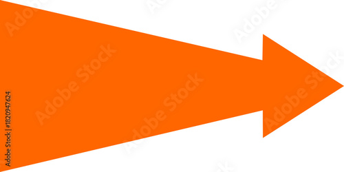A bold, solid orange arrow pointing directly to the right, isolated on a clean white background.