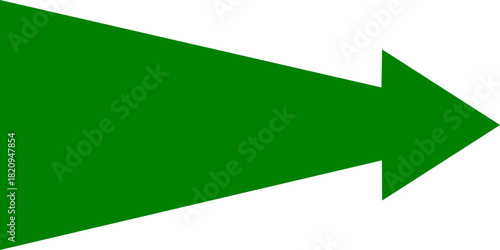 A simple, bold green arrow pointing to the right, isolated on a white background.