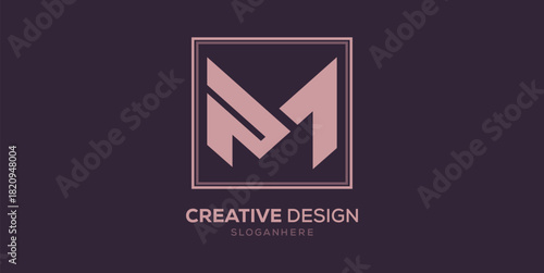 Letter M creative logo design inspirasion template.