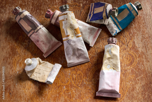 old tubes of artist's oil paint