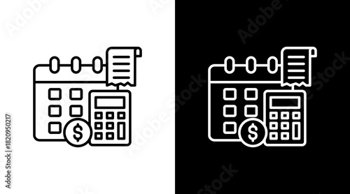Expense Tracking White Icon Set Design