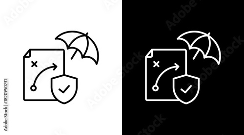Risk Management White Icon Set Design