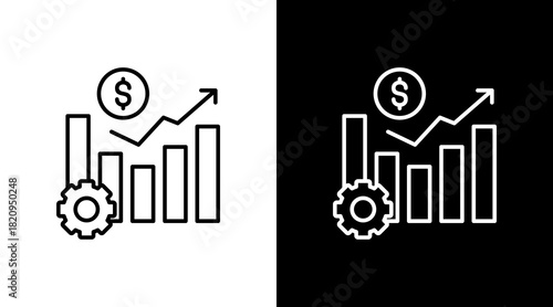 Wealth Generation White Icon Set Design
