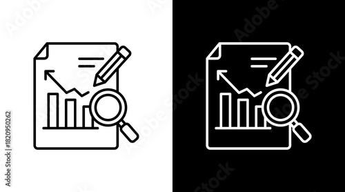 Financial Analysis White Icon Set Design