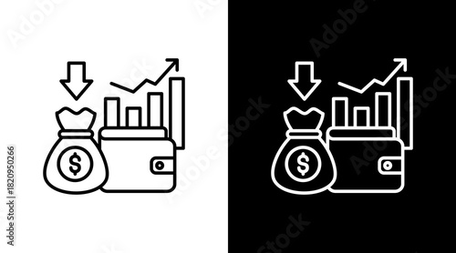 Income Streams White Icon Set Design