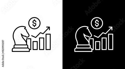 Investment Strategy White Icon Set Design