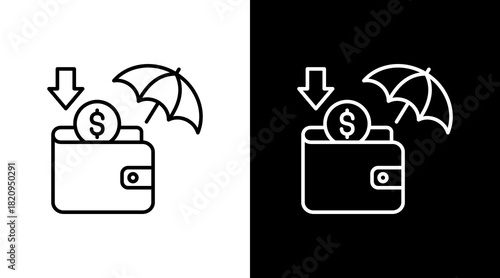 Retirement Income White Icon Set Design