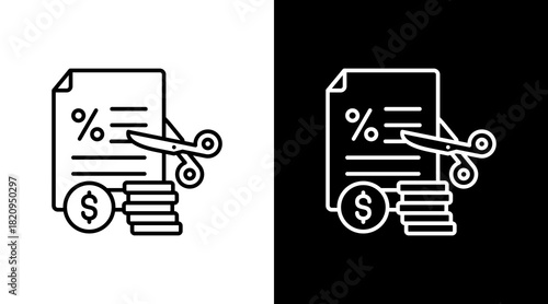 Tax Deduction White Icon Set Design