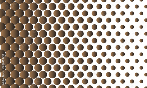 Abstract brown colour gradient polka dot halftone vector pattern background suitable for fashion textiles, graphics