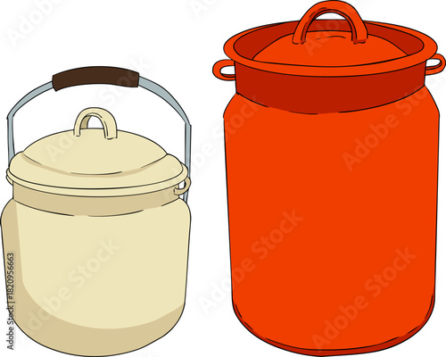 A vibrant and detailed set of colorful realistic vector illustrations depicting various elements of a modern farming and agricultural business.