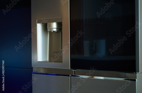 Ice and water dispenser integrated in refrigerator