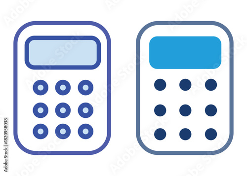 Calculator Vector Icons Set for Math Operations and Accounting