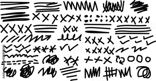 Hand drawn scribbles and lines on white background vector illustration