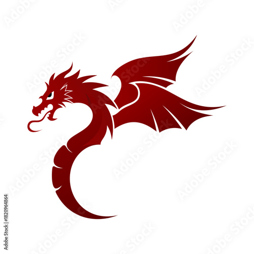 Dragon Business Logo Template - Power Symbol. Vector Illustration