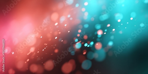 Vibrant lens flare effects create an abstract background with contrasting pink and cyan illumination