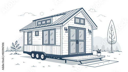Explore Tiny Home Living: Modern Mobile Home Design, Sustainable Lifestyle, Minimalist Dwelling, Dream Home Concept for Eco-Conscious Living, Small Space Design