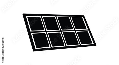 Solar panel array energy production clean technology silhouette